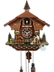Wood Chopper & Water Wheel Battery Chalet Cuckoo Clock 30cm By TRENKLE
