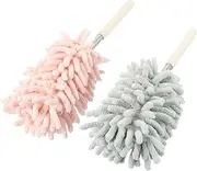 MOTHNUR 2Pcs Microfiber Dust Cleansing Tool with Comfortable Grip Flexible Hand Duster for Home Cleaning Car Washing and Hard to Reach Areas Design Nordic