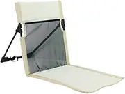 B Baosity Floor Chair Folded Cushion Portable Stadium Chair with Back Support Beach Seat Cushion Pad for Hiking Traveling Yard Picnic, White