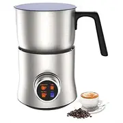 Electric Milk Frother, 500W Cold Foam Maker with LCD Touch Control, Four Preset Modes, Adjustable 900ml Milk Cup Capacity, for Chocolate Milk