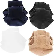 [HAMPPLIES] 4Pairs Moisturizing Heel Socks for Cracked Heels Breathable Gel Socks Skin Tone Comfortable Toeless Design for Men Women Washable Reusable