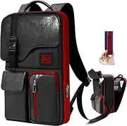 Slim & Expandable Laptop Backpack 15.6 Inch Business Backpack with USB Port, Waterproof Anti-Theft Travel Backpack Daypack Bookbag for Men and Women -Black&Red
