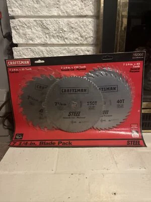 Vintage Craftsman 9-32302 Steel Circular Saw Blade 5 pc Pack 7-1/4" Made in USA
