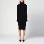 [Givenchy] Black wool-blend turtleneck dress M Black