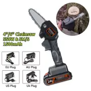 24V 4"/6" Handheld Mini Chainsaw Cordless Wood Cutter Pruning Electric Chain Saw