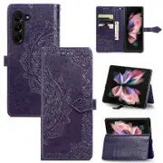For Samsung Galaxy Z Fold5 5G Phone Cover Mandala Pattern Embossed PU Leather Wallet Case