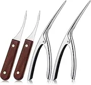 2 Sets Shrimp Deveiner Tool Stainless Steel Shrimp Peeler Portable Shrimp Cleaner Knife Prawn Shell Peeler for Kitchen Shrimp Peeling Tools