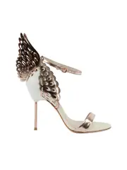 Gold and White Evangeline Angel Wing Heeled Sandal