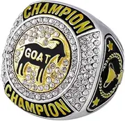 guancrown Goat Championship Rings Award Trophy Medal Greatest of All Time Gift for Tournament or League Champion Winner