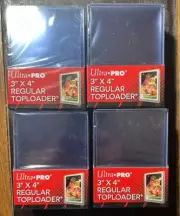 Ultra Pro 3X4 Regular Toploaders 35pt 4 Packs of 25, 100 total, brand new