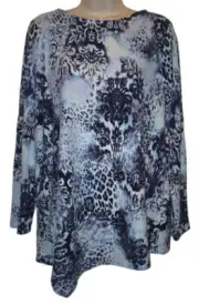 Chico's Cozisoft Asymmetrical Hem Stretchy Top Shirt Size 2 NEW WITH TAGS!