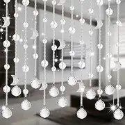 Door Beaded Curtain, Crystal Gourd Beaded Curtain Crystal Beaded Curtain for Bedroom Doorway EntranceEasy to Clean Customizable (Color : Clear, Size : 150cm)