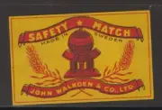 MATCHBOX LABEL SWEDEN- John Walden (Asian trader)- **