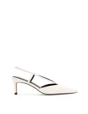 Dreamer Slingback Kitten Heels - Chalk White Leather