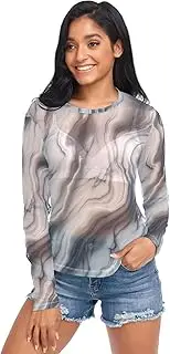 [RPLIFE] Black Marble Texture on Net Tops for Women, See Through Shirts for Women
