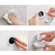 Wall Mounted Soap Dish Sponge Holder Suction Cup Shower Dispenser