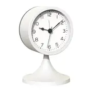 Alarm Clock, Small Retro Table Clock for Living Room Decor, Bedroom,Bedside, Shelf, White