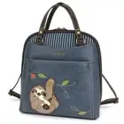 NEW Chala CONVERTIBLE Backpack Purse Shoulder Tote Bag SLOTH Blue gift Vegan