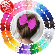 40 Colors Hair Bows for Fine Hair Big 5 Inch Grosgrain Ribbon Hair Bow Alligator