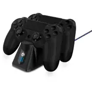 4Gamers PS4 DualShock 4 Wireless Controller Twin Charging Dock - Black