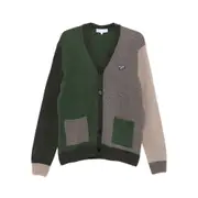 [Maison Labiche] Maison Labiche Balfournier Colour-block Patch-pocket Cardigan L GREEN/NEUTRALS
