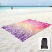 Silky Soft 85"X72" Boho Sand Proof Beach Blanket Sand Proof Mat with Corner Pock