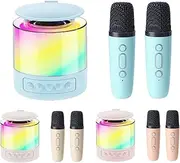 Iouyjiu Wireless Karaoke Microphones, Singing Speaker, Led Light Show, Rechargeable Handheld Mic, Sound System for Parties and Birthdays, 3.74x3.74x4.33 Inches