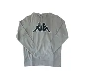 4 X Mens Kappa Logo Tairiti Hooded Sweater 902 Pullover Hoodie Grey/Black