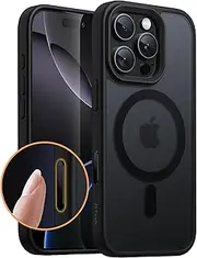 JETech Magnetic Case for iPhone 16 Pro 6.3-Inch with Camera Control Capture Button, Compatible with MagSafe, Translucent Matte Back Slim Shockproof Phone Cover (Black Titanium)