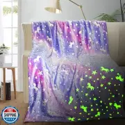 Unicorn Glow in The Dark Blanket for Girls/Kids Age 3-12, Soft Fleece Throw -
