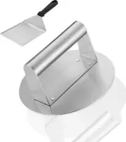 Burger Press | Stainless Steel Smash with Spatula, 6.2 Hamburger Smasher Tool,