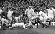 England Converge On Graham Price Of Wales 1978 Old Rugby Photo