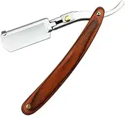 Ipetboom Metal Shaving Razor for Men Manual Razor Vintage Straight Barber Steel Double-sided Hair Shaver Without Blades for Beard Sideburns Short Fine Hair