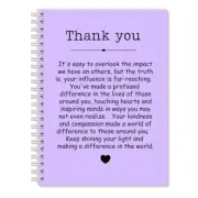 Thank You Hardcover 160 Pages Spiral Notebooks, Funny Thank You Gifts Purple