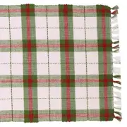 New Christmas RED & GREEN PLAID TABLE RUNNER Textured Topper 54" Long