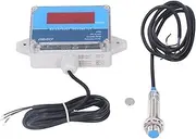 Baxnore IP68 Water Proof Digital Tachometer Sensor, 10-9999 RPM Hall Effect Motor with 4-Digit Red Display for Heavy Machinery