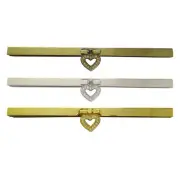 Fashionable Metal Bar Handle with Rhinestone Heart shaped Flap Flip Lock 19cm