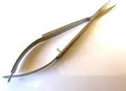 Castroviejo Scissors 4.5" Curved Stitch Cutting Embroidery Spring Action Extra