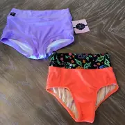 2pc Kandi Kouture Lavender & Neon Orange Dance Briefs Size TS