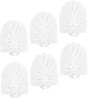 GOOHOCHY 6pcs Brush Head Cleaning Airbrush Fresheners Brush Refill Heads Bowl Brush Replacement Heads Soft Close Seat Replacement Brush Lid Plunger Gel Pp White