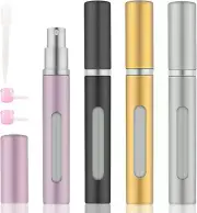 4pcs Mini Refillable Perfume Bottles, 5ml Portable Atomizers for Travel Outdoor