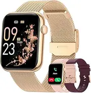 Smart Watch with Bluetooth Call,Women SmartWatch with 3 Bracelets,Waterproof Running 120+ Exercise,Sleep Tracking Calories Digital Mens Watches for Android iOS