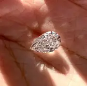Natural D Color 3 Ct Pear Cut Diamond VVS1 Certified Engagement Ring & Dazzling