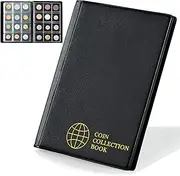 Coin Collection Album - Coin Holder Book Coin Storage Album Money Penny Pocket for Collectors CS01 (Pocket Size 30x30mm/1.2x1.2 in[120 Pockets], Elegant Black)