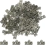 uxcell Metal Year Number Charm, Old Green 2026 Year Charm Graduation Tassel for DIY Jewelry Making, Necklace Bracelets, Keychain, Pack of 80