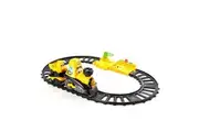 CAT Construction Toys, Power Track Friends Preschool Train Set, 8 Pieces of Easy-to-Assemble Track, Light Sounds, Motorized Train Car Carrier, Develops Fine Motor Skills