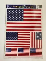 Vintage Classic-Clings Resuable Static Cling Window Decor -Only American Flags