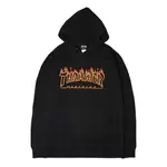 <零碼出清黑色S> THRASHER 日線 火焰 FLAME OUTLINE HOODE 帽T 刷毛 正規經銷 安心購買