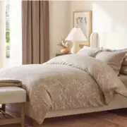 Pottery Barn SORREL JACQUARD Duvet Cover King / California King Beige NEW NWT