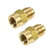 2pcs Brass Pipe Fitting 3/8 SAE Flare Male to 1/4NPT Female Thread Tube Adapter